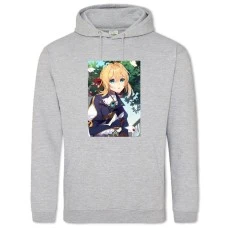 Hoodie with Print Violet Evergarden Waiting - 2XL grey