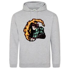 Hoodie with Print Demon Slayer Kimetsu No Yaiba Tanjirou Kamado - 2XL grey