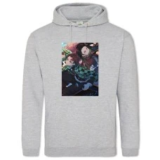 Hoodie with Print Demon Slayer Kimetsu No Yaiba Heroes - 2XL grey