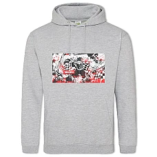 Hoodie with Print Demon Slayer Kimetsu No Yaiba Tanjirou Print - 2XL grey