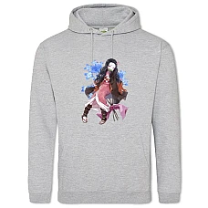 Hoodie with Print Demon Slayer Kimetsu No Yaiba Nezuko Kamado - 2XL grey