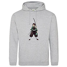 Hoodie with Print Demon Slayer Kimetsu No Yaiba Tanjirou Boy - 2XL grey