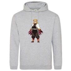 Hoodie with Print Demon Slayer Kimetsu No Yaiba Kyojuro Rengoku - 2XL grey