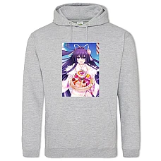 Hoodie with Print Date A Live Delicious Print - 2XL grey