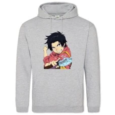 Hoodie with Print Blue Exorcist Rin Okumura - 2XL grey