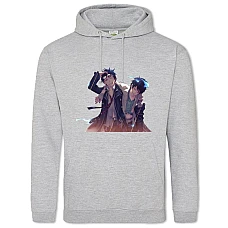 Hoodie with Print Blue Exorcist Main Heroes Print - 2XL grey