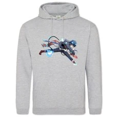 Hoodie with Print Blue Exorcist Hero Rin Okumura - 2XL grey