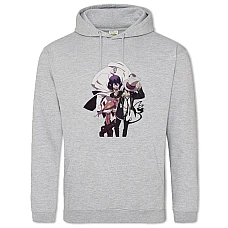 Hoodie with Print Blue Exorcist Characters - 2XL grey