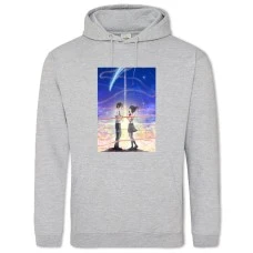 Hoodie with Print Your Name Love Heroes - 2XL grey