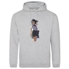 Hoodie with Print Your Name Mitsuha Miyamizu - 2XL grey