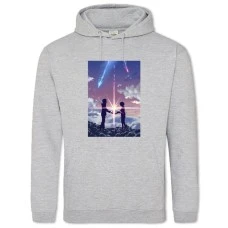 Hoodie with Print Your Name Main Theme - 2XL grey