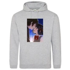 Hoodie with Print Your Name Smiling Heroes - 2XL grey