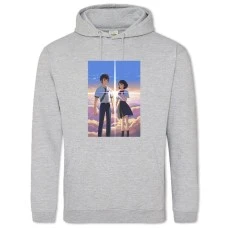 Hoodie with Print Your Name Heroes - 2XL grey