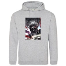 Hoodie with Print Tokyo Ghoul Ken Kaneki - 2XL grey