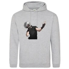 Hoodie with Print Tokyo Ghoul Ken Kaneki Hero Print - 2XL grey