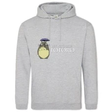 Hoodie with Print Tonari No Totoro Logo - 2XL grey