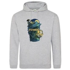 Hoodie with Print Tonari No Totoro Theme Print - 2XL grey