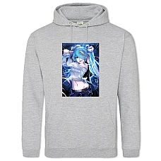 Hoodie with Print Hatsune Miku Happy - 2XL grey