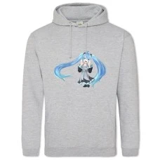 Hoodie with Print Hatsune Miku Happy Hero - 2XL grey