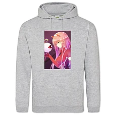 Hoodie with Print Darling In The Franxx Amazing Zero Two - 2XL grey