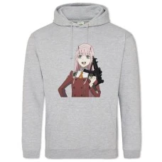 Hoodie with Print Darling In The Franxx Dangerous Zero Two - 2XL grey