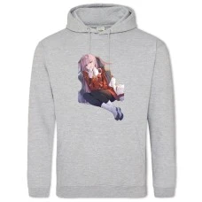 Hoodie with Print Darling In The Franxx Cute Zero Two - 2XL grey
