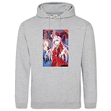 Hoodie with Print Darling In The Franxx Gorgeous Zero Two - 2XL grey