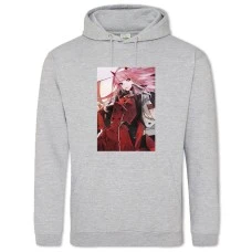 Hoodie with Print Darling In The Franxx Gorgeous Zero Two Hero - 2XL grey
