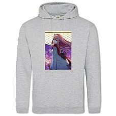 Hoodie with Print Darling In The Franxx Perfect Zero Two - 2XL grey