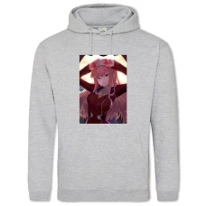 Hoodie with Print Darling In The Franxx Perfect Zero Two Hero - 2XL grey