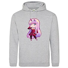 Hoodie with Print Darling In The Franxx Zero Two Funny Art - 2XL grey