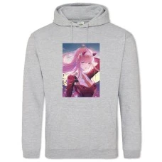 Hoodie with Print Darling In The Franxx Print Zero Two - 2XL grey