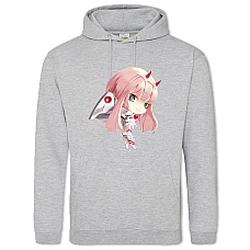 Hoodie with Print Darling In The Franxx Little Zero Two - 2XL grey