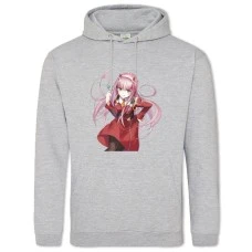 Hoodie with Print Darling In The Franxx Print Beautiful Zero Two - 2XL grey