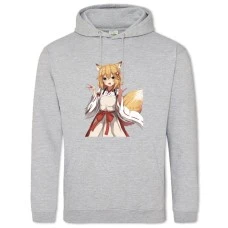 Hoodie with Print Sewayaki Kitsune No Senko-San Girl Hero - 2XL grey