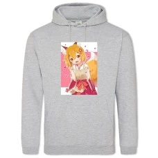 Hoodie with Print Sewayaki Kitsune No Senko-San Neko Girl - 2XL grey