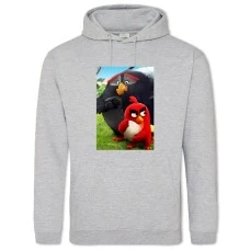 Hoodie with Print Angry Birds With Egg - 2XL grey