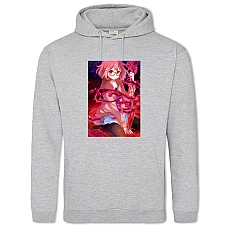 Hoodie with Print Beyond The Boundary Kuriyama Mirai Sword - 2XL grey