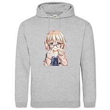 Hoodie with Print Beyond The Boundary Crying Kuriyama Mirai - 2XL grey