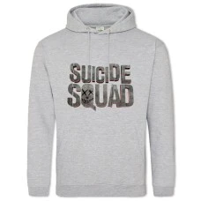 Hoodie with Print Suicide Squad Grey Logo - 2XL grey