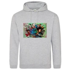 Hoodie with Print Suicide Squad Heroes - 2XL grey