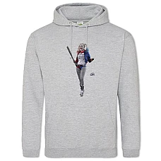 Hoodie with Print Suicide Squad Harley Quinn Smiling - 2XL grey