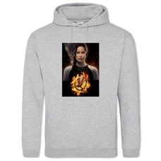 Hoodie with Print The Hunger Games Katniss Everdeen Fire Logo Print - 2XL grey