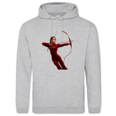 Hoodie with Print The Hunger Games Main Hero Katniss Everdeen - 2XL grey