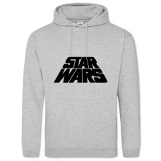 Hoodie with Print Star Wars Black Logo - 2XL grey