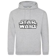Hoodie with Print Star Wars Silver Logo - 2XL grey