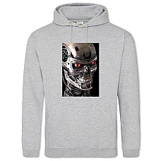 Hoodie with Print The Terminator Face - 2XL grey