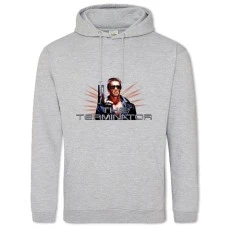 Hoodie with Print The Terminator Arnold Schwarzenegger Logo - 2XL grey