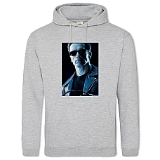 Hoodie with Print The Terminator Arnold Schwarzenegger - 2XL grey
