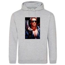 Hoodie with Print The Terminator Hero Arnold Schwarzenegger - 2XL grey